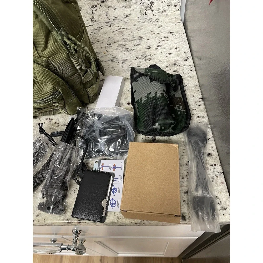 Tactical Bag W/Home Emergency  Azzcony  Survive Kit Supply's 27 Ps 1 Person New